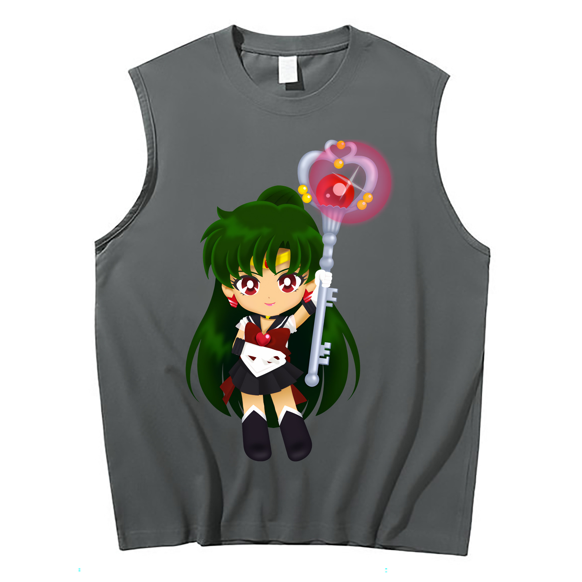 （画像用） 美少女戦士セーラームーン 冥王せつな Sailor Moon Meiou Setsuna コットン100％タンクトップ（フロントプリント）